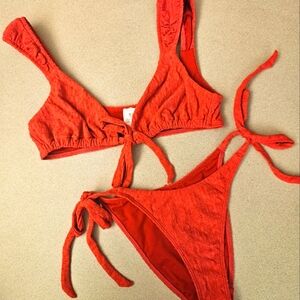 NWOT Red eyelet 2 piece swimsuit